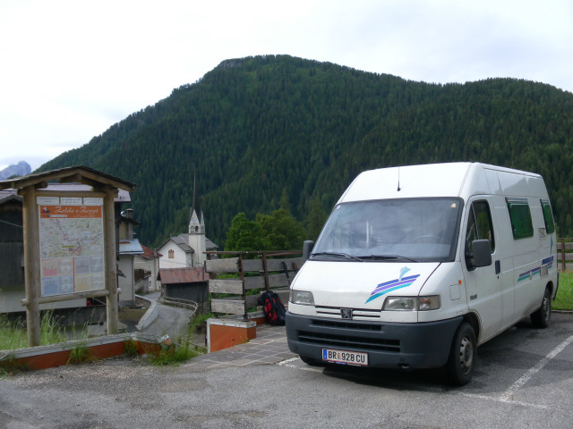 Foto: Wolfgang Lauschensky / Wandertour / Col del Fer 2019m / Wandertafel beim Parkplatz in Zoppe / 03.07.2011 17:55:50