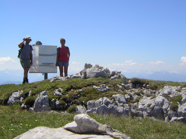 Foto: Wolfgang Lauschensky / Wandertour / Tiroler Kogel 2322m über Hochkogelklettersteig / Gipfelzeichen am Hochkogel / 03.07.2011 18:39:01