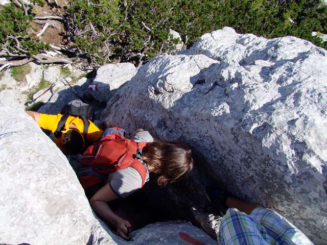 Foto: Datzi / Wandertour / Tour auf den Balinovac im Nationalpark Sjenerni / Die Kletterstelle kurz vor dem Gipfel / 22.07.2011 18:33:06