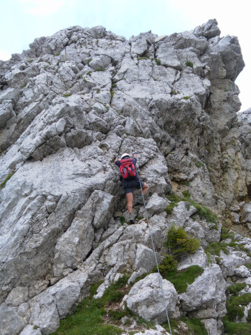 Foto: Wolfgang Lauschensky / Klettersteigtour / Winkelturm Ostgratklettersteig / Abstieg vom Torre Clampil am Westgrat zur Continscharte / 06.08.2011 11:06:56