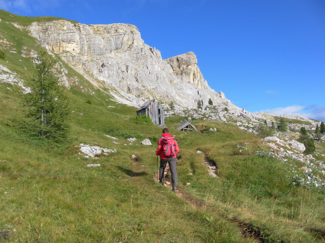 Foto: Wolfgang Lauschensky / Wandertour / Cima Settsass 2571m (Weg 23 über Südseite) / am Weg 23 mit Südwand des Settsass / 21.08.2011 22:02:48