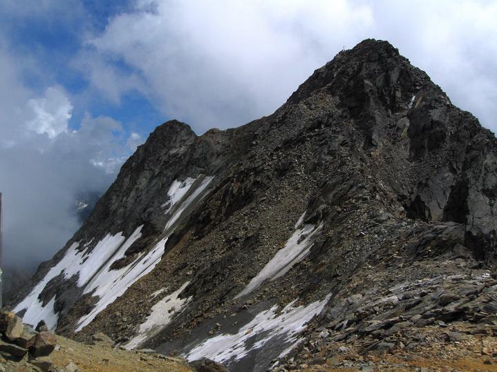 Foto: Andreas Koller / Wandertour / Hochschober Überschreitung (3242m) / Der steile Gipfelaufbau / 23.08.2011 16:41:21