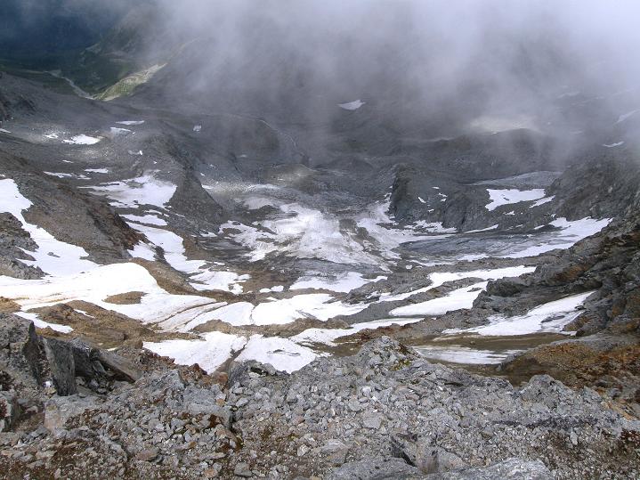 Foto: Andreas Koller / Wandertour / Hochschober Überschreitung (3242m) / Das zerfallende Schoberkees / 23.08.2011 16:36:04