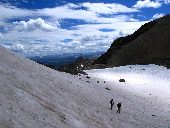 Foto: Andreas Koller / Wandertour / Castle Peak (4348m) / Steiler Aufstieg in den Conundrum Saddle / 28.08.2011 16:10:12