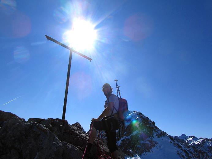 Foto: Andreas Koller / Klettertour / Lange Kante auf den SW Parzinnturm (2590m) / Am Gipfel des SW Parzinnturms / 22.10.2011 20:15:27