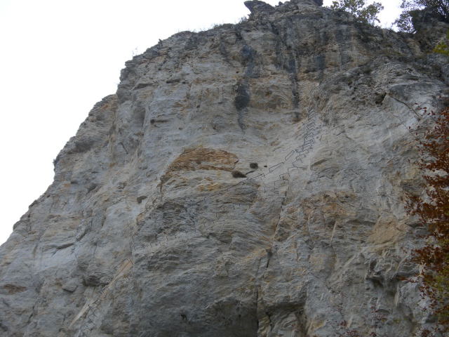 Foto: Wolfgang Lauschensky / Klettersteigtour / Ferrata di Camoglieres auf die Crocetta Soprana / letzte Kletterwand / 28.10.2011 21:06:24