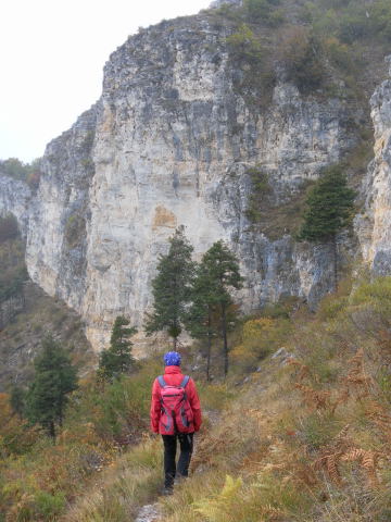 Foto: Wolfgang Lauschensky / Klettersteigtour / Ferrata di Camoglieres auf die Crocetta Soprana / Abstieg mit Klettersteigblick / 28.10.2011 21:05:34