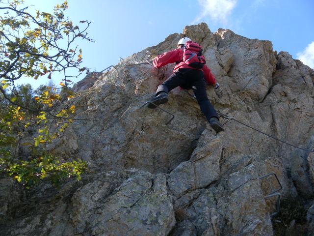 Foto: Wolfgang Lauschensky / Klettersteigtour / Ferrata degli Artisti / kurze Querungen / 29.10.2011 09:02:15
