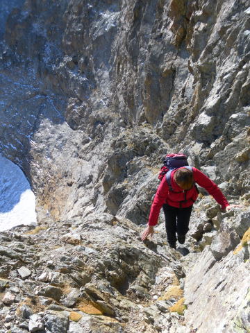 Foto: Wolfgang Lauschensky / Wandertour / Cima Argentera 3297m, Königin der Seealpen / Anstieg zur Kaminrinne / 29.10.2011 19:06:23