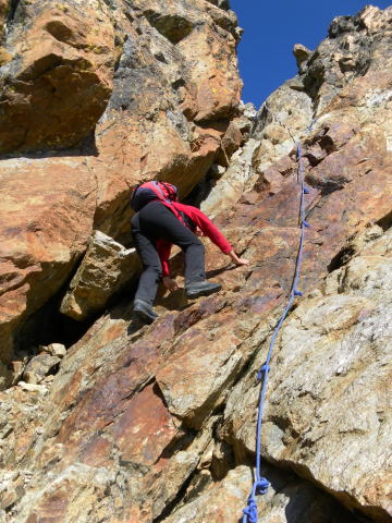 Foto: Wolfgang Lauschensky / Wandertour / Cima Argentera 3297m, Königin der Seealpen / in der Kaminrinne / 29.10.2011 19:05:51