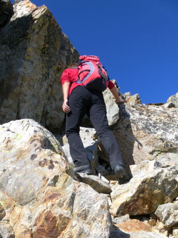 Foto: Wolfgang Lauschensky / Wandertour / Cima Argentera 3297m, Königin der Seealpen / letzte Gipfelgratblöcke / 29.10.2011 19:05:41