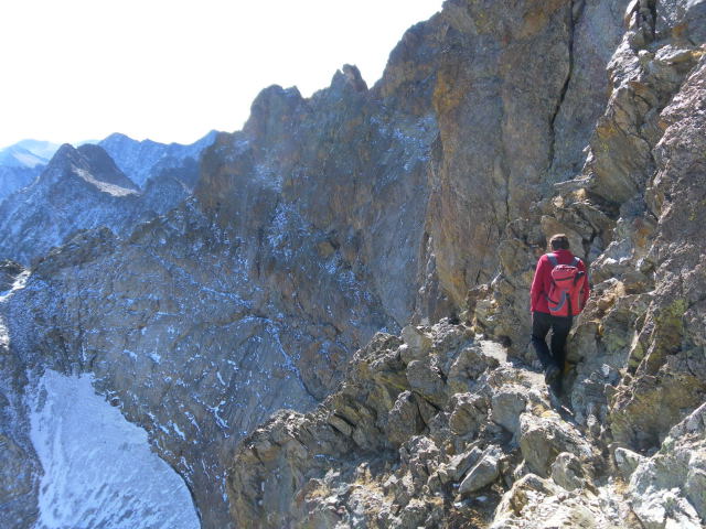 Foto: Wolfgang Lauschensky / Wandertour / Cima Argentera 3297m, Königin der Seealpen / Ostwandband aus der Rampe / 29.10.2011 19:05:00