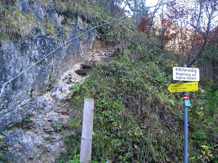 Foto: Andreas Koller / Klettersteigtour / Triftsteig (670m) / Ausstieg / 06.11.2011 21:16:30