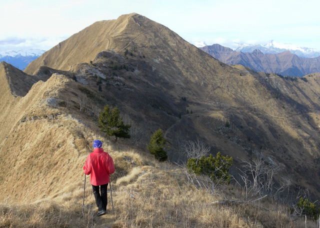 Foto: Wolfgang Lauschensky / Wandertour / Cima d´ Oro bis Cima Pari Kammüberschreitung / Anstieg zur Cima Pari entlang des Gratrückens, zuletzt am Weg rechts um den Gipfelkamm / 12.12.2011 15:09:17