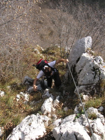Foto: Wolfgang Lauschensky / Wandertour / Cresta Marmera: vom Monte Spino zum Monte Forametto / durchgehend mit Seil gesichert / 16.12.2011 07:52:43