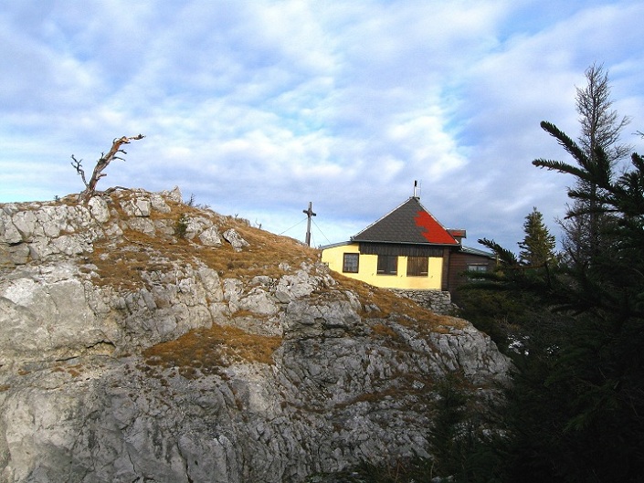 Foto: Andreas Koller / Wandertour / Gauermannhütte am Plattenstein (1154m) / Noch einmal ein Blick auf die Gauermannhütte / 03.02.2012 19:38:50