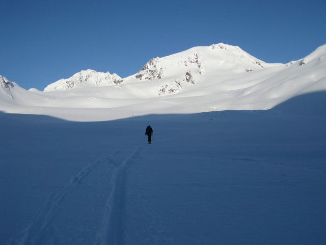 Foto: Wolfgang Lauschensky / Skitour / Weißkugel 3738m über „Bella Vista“ / Weißkugel vom Hintereisferner / 04.02.2012 18:16:05