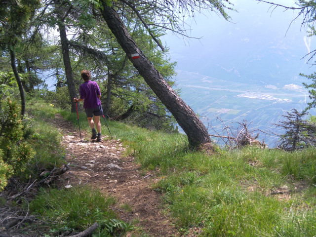 Foto: Wolfgang Lauschensky / Wandertour / Tresnerhorn oder Corno di Tres 1814m / am Kamm nordwärts zum Corno del Cervo mit Blick ins Etschtal / 20.06.2012 20:29:06