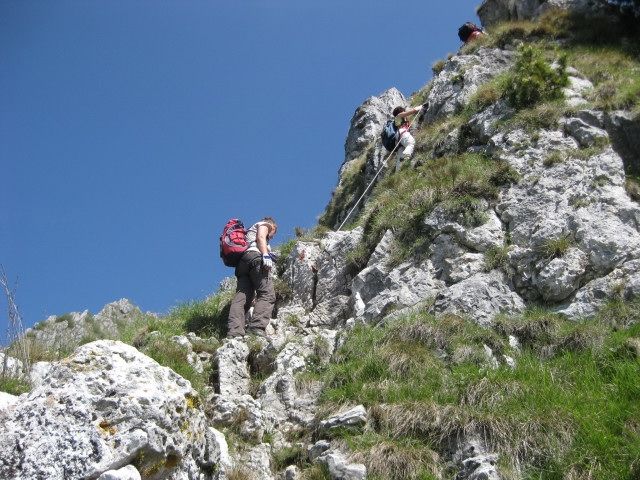 Foto: Wolfgang Lauschensky / Klettersteigtour / Via Ferrata Sass Brusai auf den Monte Boccaor 1532m / typisches Zwischengelände / 13.07.2012 08:01:02