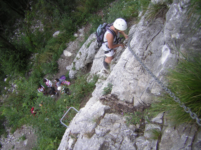 Foto: Wolfgang Lauschensky / Klettersteigtour / Via Ferrata Gamma I auf den Pizzo d’ Erna 1362m / Einstiegswand / 06.08.2012 21:25:53