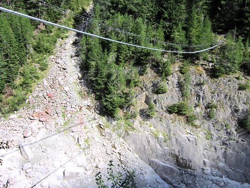 Foto: Andreas Koller / Klettersteigtour / Klettersteig Aletsch (1550m) / Die 80m lange Hängebrücke! / 02.09.2012 02:25:14