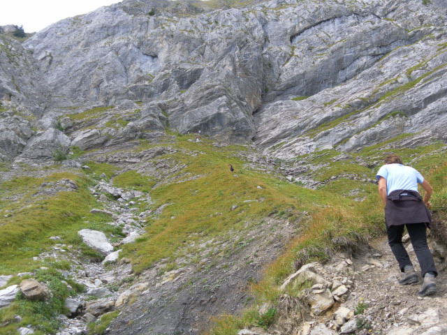 Foto: Wolfgang Lauschensky / Klettersteigtour / Mont Charvin 2409m über Via ferrata d’Ugine / knapp unter der Felsbarriere=Einstieg / 21.09.2012 18:31:45