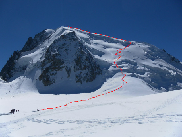 Foto: Wolfgang Lauschensky / Wandertour / Mont Blanc du Tacul 4248m / Route auf den Mont Blanc du Tacul vom Col du Midi / 01.10.2012 22:42:32