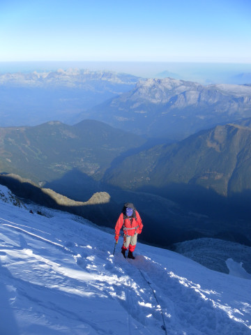 Foto: Wolfgang Lauschensky / Wandertour / Mont Blanc du Tacul 4248m / Linksschwenk auf die Firnschulter / 01.10.2012 22:41:01