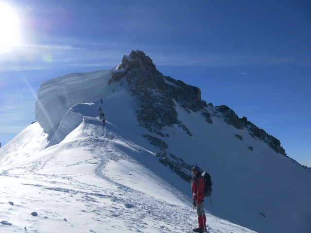 Foto: Wolfgang Lauschensky / Wandertour / Mont Blanc du Tacul 4248m / steiles Gipfelfinale / 01.10.2012 22:40:10