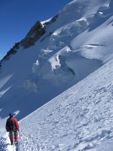 Foto: Wolfgang Lauschensky / Wandertour / Mont Blanc du Tacul 4248m / Abstieg neben den Seracs / 01.10.2012 22:38:39