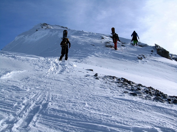 Foto: Andreas Koller / Skitour / Pischahorn und Mattjischtälli (2980m) / Am NW-Grat / 20.01.2013 22:08:22