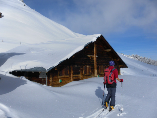 Foto: Wolfgang Lauschensky / Skitour / Schlüechtli über Tenner Chrüz / direkter Anstieg oder über Scalagrat entscheidet sich bei Bleichtaboda / 25.01.2013 18:40:57