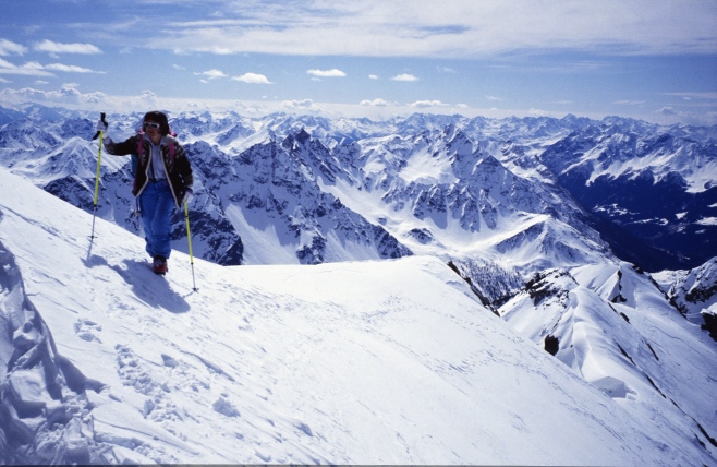 Foto: Manfred Karl / Skitour / Piz Paradisin, 3302 m / Aufstieg zum Piz Paradisin - vor dem Felsgrat / 21.03.2013 20:53:47