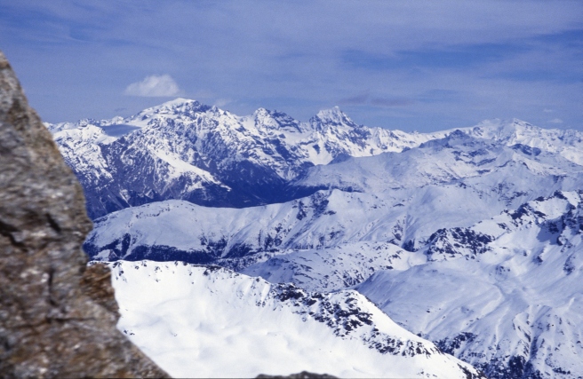 Foto: Manfred Karl / Skitour / Piz Paradisin, 3302 m / Dreigestirn Ortler - Zebru - Königsspitze / 21.03.2013 20:52:03