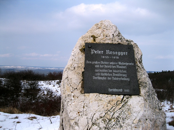 Foto: Andreas Koller / Wandertour / Familienwanderung auf den Waschberg (388m) / Rosegger-gedenkstein / 13.04.2013 13:14:12