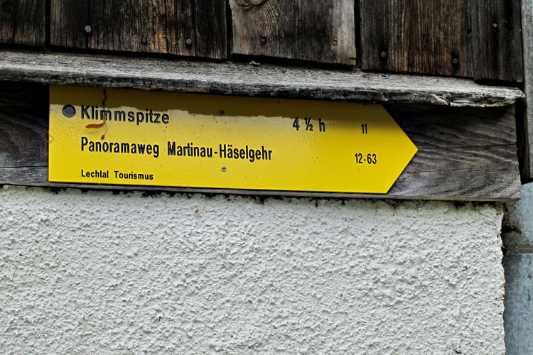 Foto: vince 51 / Wandertour / von Klimm (Elmen) auf die Klimmspitze / Wegweiser / 19.08.2013 11:31:44