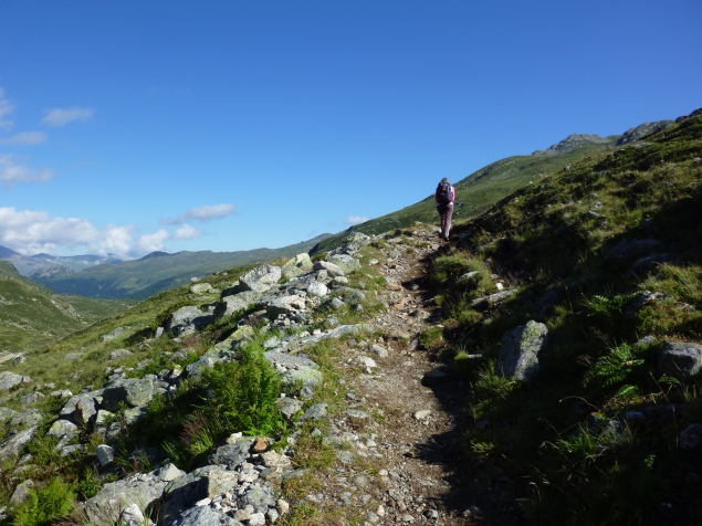 Foto: Manfred Karl / Wandertour / Flüela Wisshorn, 3085 m / Gut angelegter Weg in die Winterlücke / 29.08.2013 21:04:14