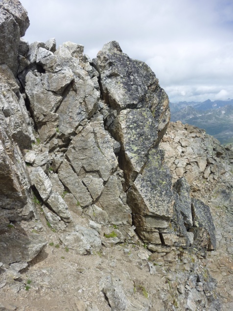 Foto: Manfred Karl / Wandertour / Flüela Wisshorn, 3085 m / Kurze Wandstufe zwischen Vor- und Hauptgipfel / 29.08.2013 20:55:04