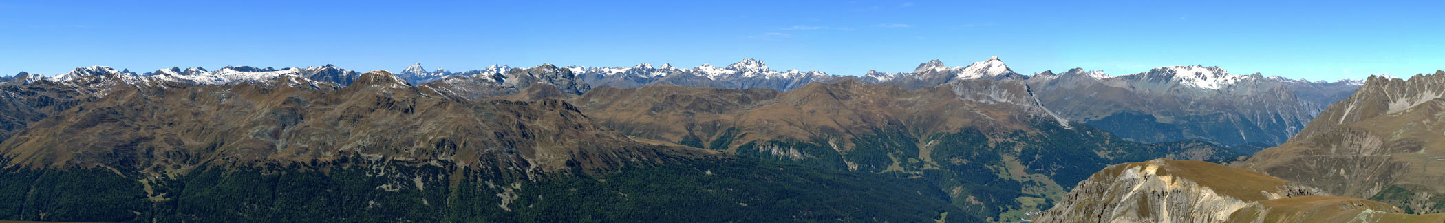 Foto: vince 51 / Wandertour / Von Graun auf den Habicher Kopf / Panorama von Piz Sesvenna über Silvretta bis zur Samnaungruppe / 05.10.2013 19:10:36
