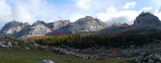 Foto: Wolfgang Lauschensky / Klettersteigtour / Furcia Rossa III Überschreitung / Cima Vallon Bianco und Furcia Rossa Spitzen sowie Campestrinspitze / 17.10.2013 00:37:23