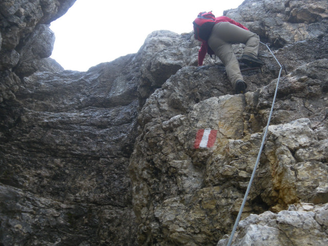 Foto: Wolfgang Lauschensky / Klettersteigtour / Furcia Rossa III Überschreitung / gut gestufte Rinne / 17.10.2013 00:34:38