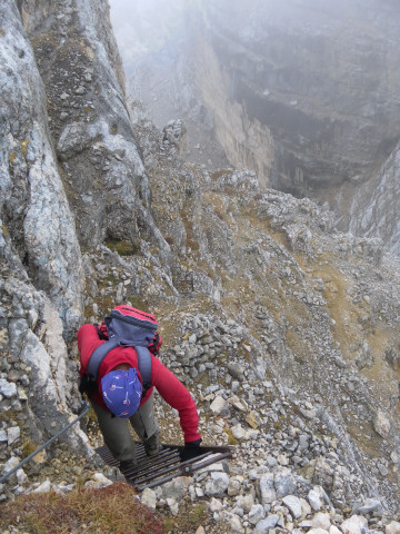 Foto: Wolfgang Lauschensky / Klettersteigtour / Furcia Rossa III Überschreitung / Gipfelstockabstieg / 17.10.2013 00:34:12