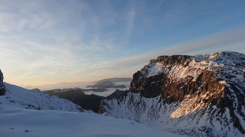 Foto: Datzi / Wandertour / Vom Brunnsee über die Eiblschlucht zum Hinteren Polster (Biwak) 2057m / Kurz vor dem Sonnenutergang / 18.11.2013 19:09:50