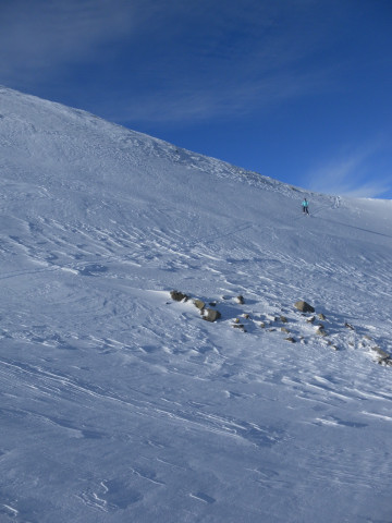 Foto: Wolfgang Lauschensky / Skitour / Elferspitze 2926m über Zwölferkopf 2760m / Querung ins Steilkar / 12.01.2014 15:06:39