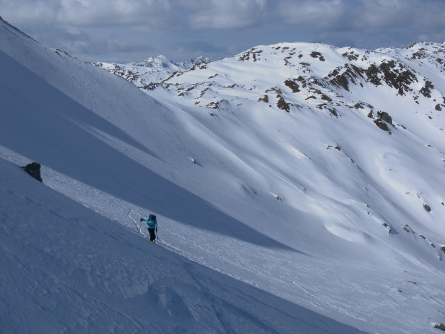 Foto: Wolfgang Lauschensky / Skitour / Ochsenkopf 2469m aus dem Frommgrund / Blick in die Pallscharte / 23.03.2014 14:42:59