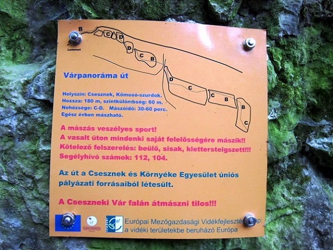 Foto: Andreas Koller / Klettersteigtour / Via ferrata Magyarorszagon - Csesznek: Varpanorama ut (355m) / Einstieg / 04.05.2014 03:45:39