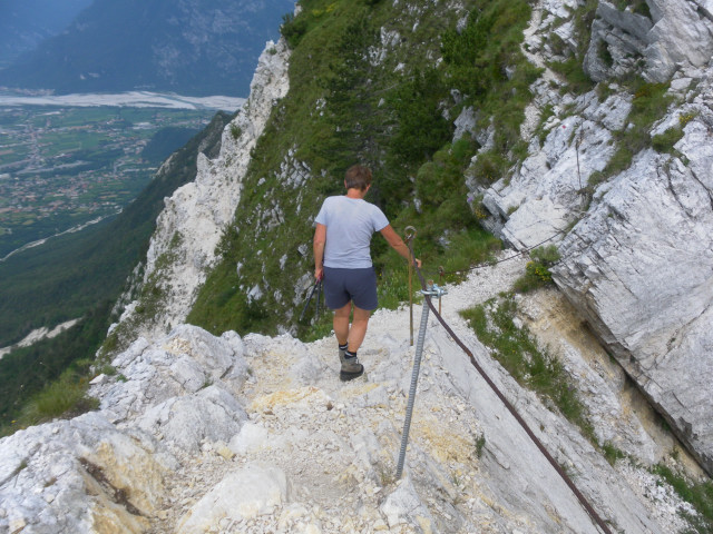 Foto: Wolfgang Lauschensky / Wandertour / Monte Chiampon 1709m / kurze Sicherung zum Passo della Signorina / 02.07.2014 20:55:48