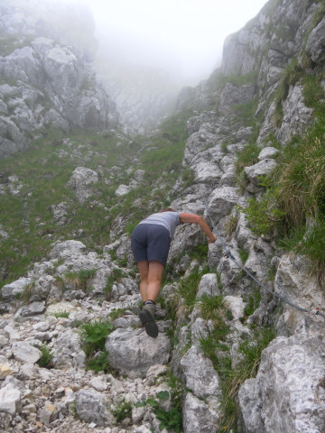 Foto: Wolfgang Lauschensky / Wandertour / Monte Amariana 1905m Südanstieg / gesicherte Felsstufen / 03.07.2014 18:45:34