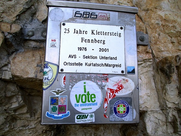 Foto: Andreas Koller / Klettersteigtour / Klettersteig Fennberg (1125m) / Steigbuch / 22.07.2014 23:07:24
