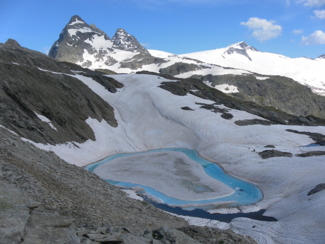 Foto: Wolfgang Lauschensky / Klettertour / Zsigmondyspitze oder Feldkopf (3089m) Normalweg / Eissee unter dem Mörchner / 23.07.2014 21:43:21